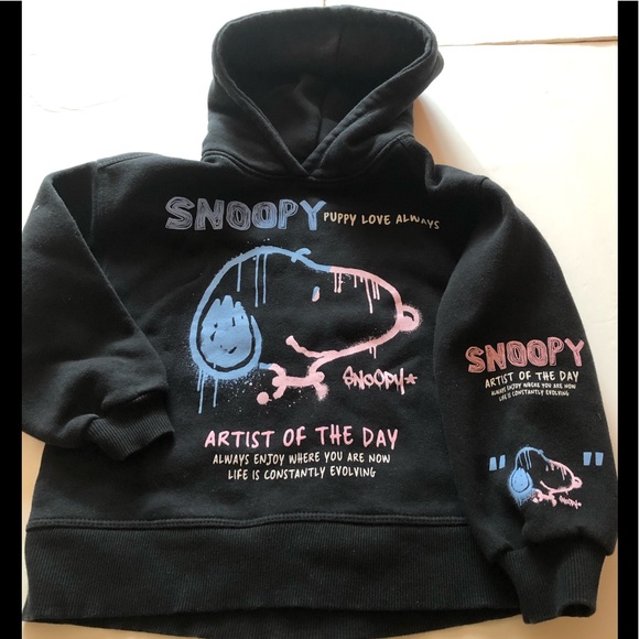 Zara Shirts & Tops Zara Peanuts Featuring Snoopy Hoodie In Sz 7